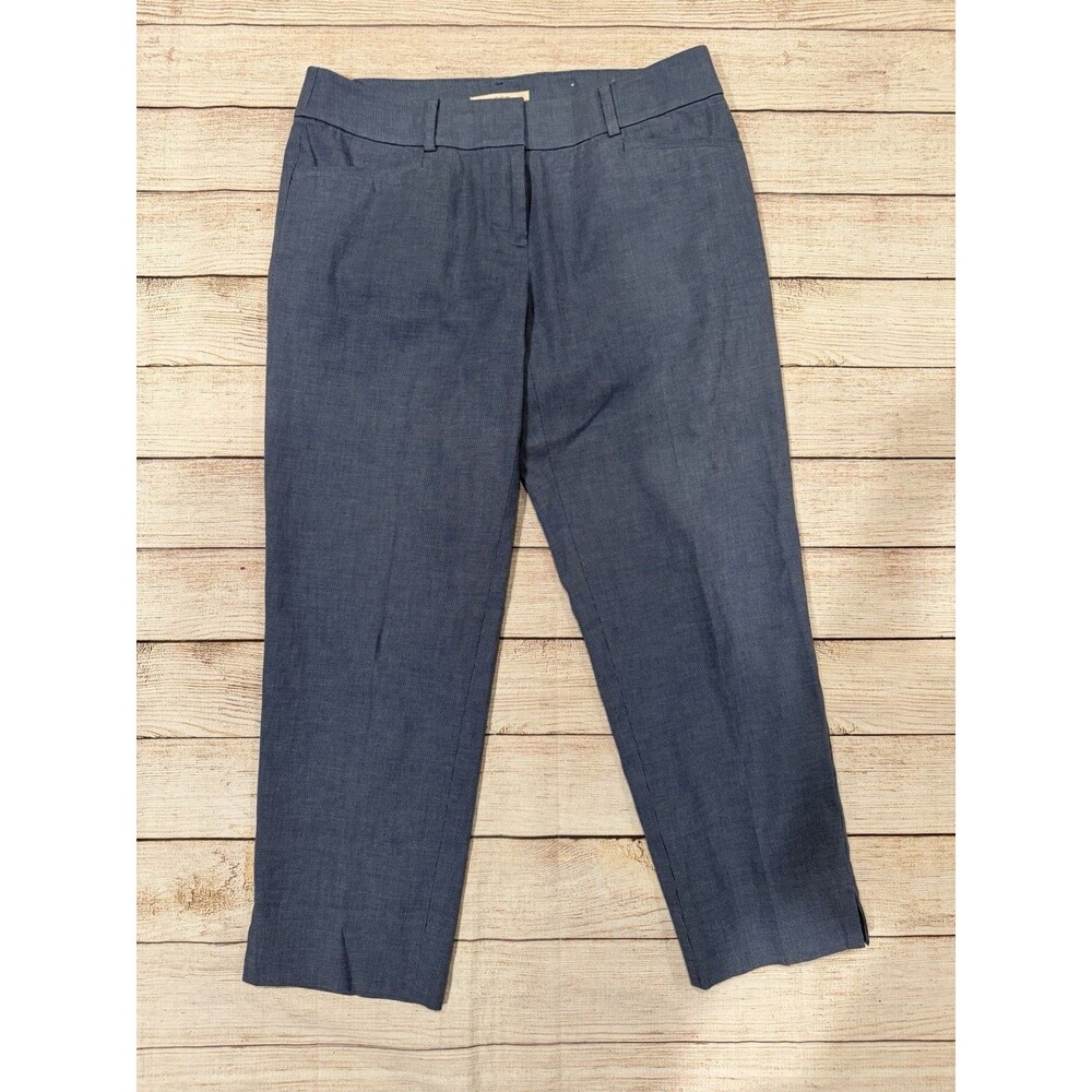 Ann Taylor Loft Riviera Slim Blue Pants Women Cotton Spandex Size 4